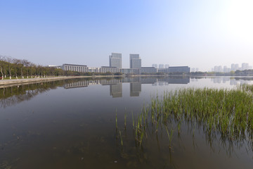 Canvas Print - China Jiangsu Wuxi, waterfront building