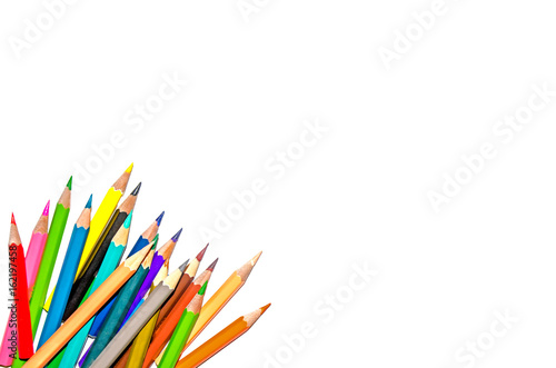 Fotografía Color pencil and pencil with white background and crayon for isolate and cut out