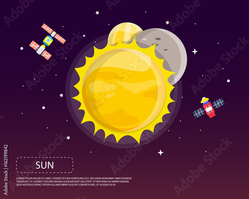Sun Mercury And Venus Of Solar System Illustration Design