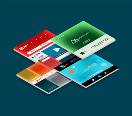 Wall Mural - Vector web site page design development concept