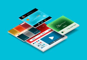 Wall Mural - Vector web site page design development concept