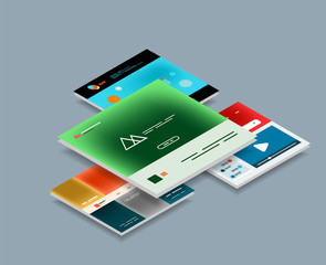 Wall Mural - Vector web site page design development concept