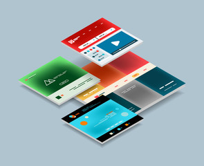 Wall Mural - Vector web site page design development concept