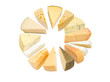 Pieces of the various types of cheese