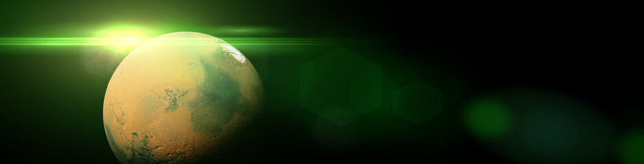Wall Mural - planet mars lit by exotic light