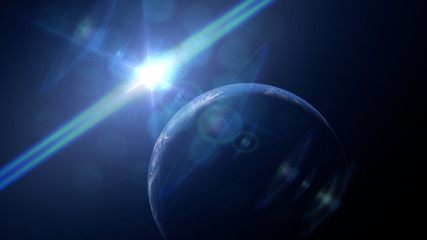 Wall Mural - sunrise over planet earth