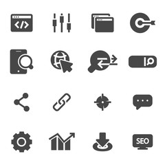 Wall Mural - vector black seo icons set