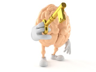 Poster - Brain character holding door key