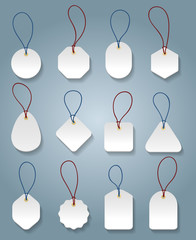 Wall Mural - white price tag templates. vector tags or labels for sale pricing