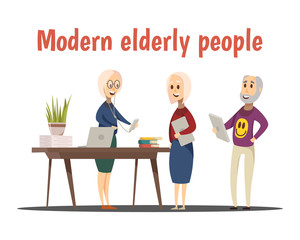 Wall Mural - Modern Elderly People Composition