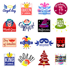 Poster - Carnival Emblem Label Logo set