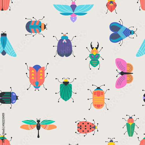 Bugs, insects, Butterfly, ladybug, beetle, swallowtail, dragonfly collection Tableau sur Toile