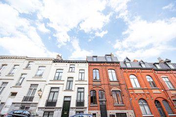 Beautiful residential buildings in Brussels in Belgium