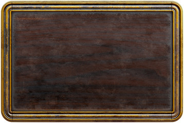 old wooden frame blackboard, menu board. isolated on white. 3d rendering.