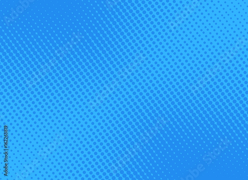 Fotomural retro comic blue background raster gradient halftone, stock vector illustration