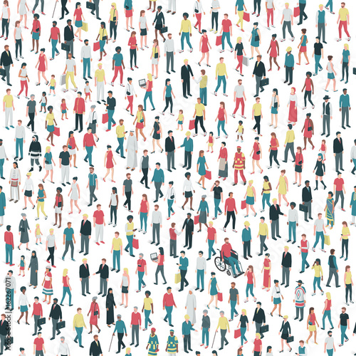 Fotomural People and diversity seamless pattern