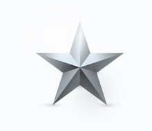 Vector Illustration Of Five-pointed Metal Star Design