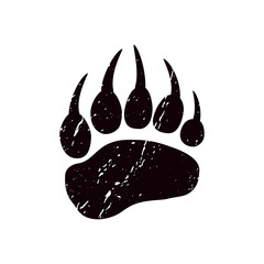 a trace a bear. black silhouette of paw on a white background. vector. the imprint of a bear s foot.