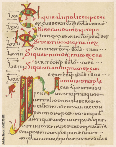 Fotografie, Obraz Page from the Edict of the Lombard King Rothair . Date: 643