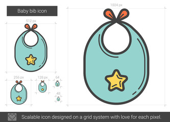 Canvas Print - Baby bib line icon.