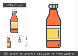 Poster - Soft drink line icon.