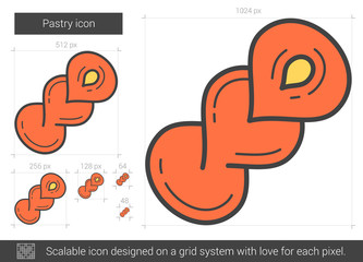 Canvas Print - Pastry line icon.