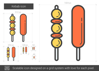 Wall Mural - Kebab line icon.