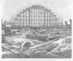 Wall Mural - Construction of St. Pancras Station. Date: 1868