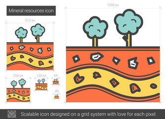 Canvas Print - Mineral resources line icon.