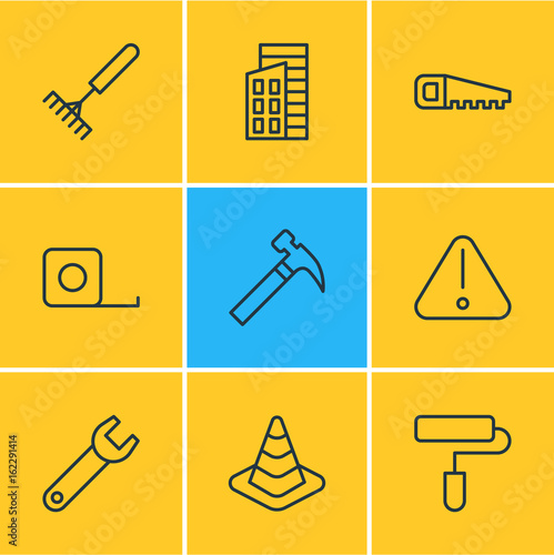Fotografía Vector Illustration Of 9 Structure Icons
