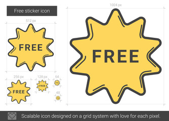 Poster - Free sticker line icon.