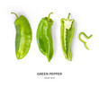 © StudioDFlorez - Creative layout made of green pepper. Flat lay. Food concept.