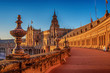 Seville, Spain: The Plaza de Espana, Spain Square in sunset
