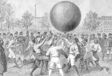 Volleyball With A Balloon. Date: 1904