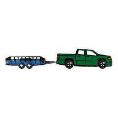 Canvas Print - pickup truck trailer cargo shipping image vector illustration