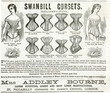 Advert for Swanbill corsets 1879. Date: 1879