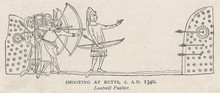 14th Century Archery At Butts. Date: Circa 1340