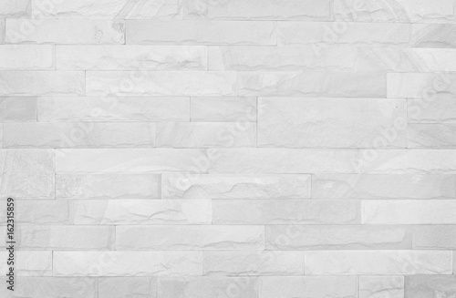 Fototapeta White brick wall texture background. Pattern white slate stone wall for design art work.