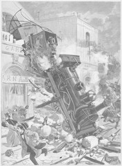 Wall Mural - Train crash  Montparnasse  France. Date: 1895