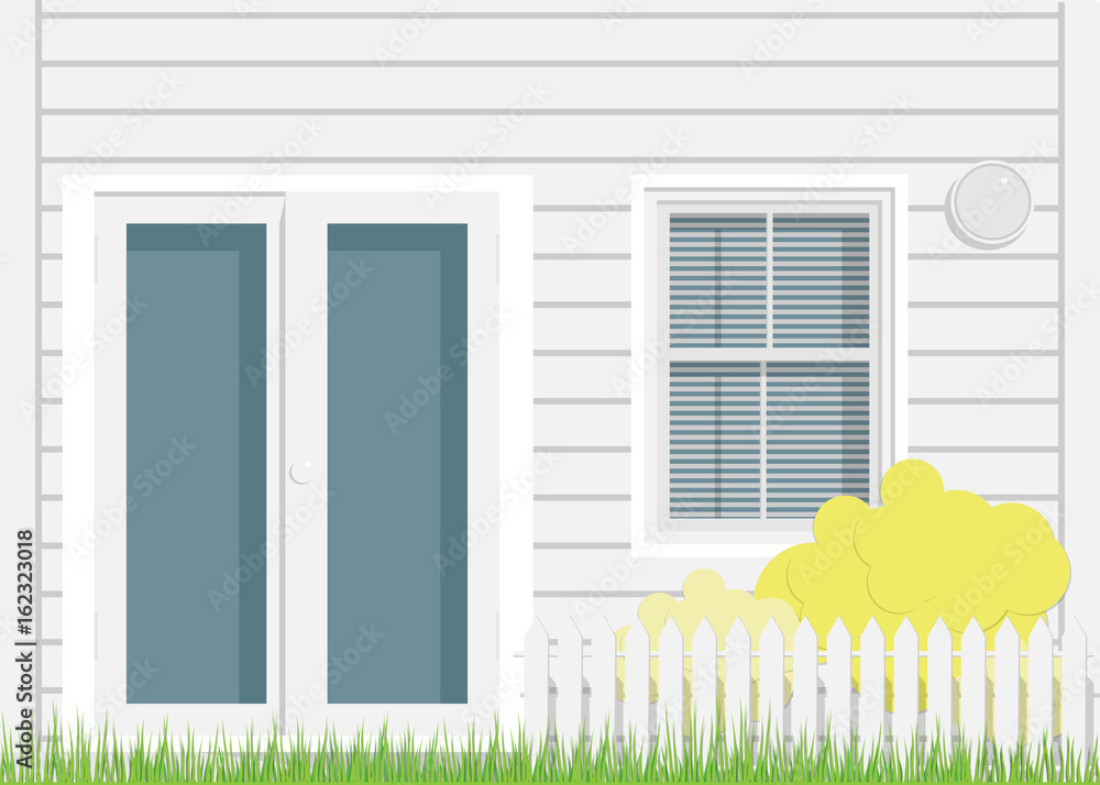 House front view vector illustration Stock Vector | Adobe Stock