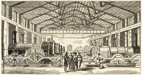 Plakat Lokomotywa  wielka-fabryka-pociagow-western-railway-data-1854