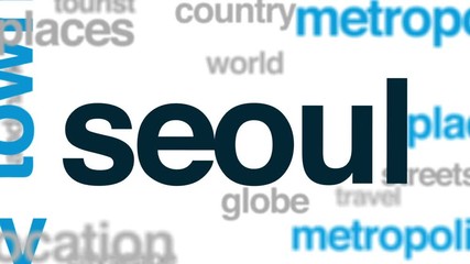 Wall Mural - Seoul animated word cloud, text design animation.