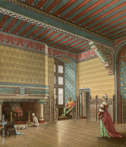 French Chateau Interior Date 15th Century Stock Photo Adobe Stock