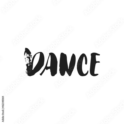 Fotografía Danza - dibujado a mano bailando letras cita aislada en el fondo blanco