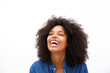 Close up beautiful stylish african american woman laughing