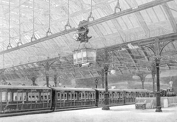 Wall Mural - Goods transporter at Manchester Station. Date: 1892
