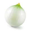 Onion. Fresh raw peeled onion isolated on white background. With clipping path.