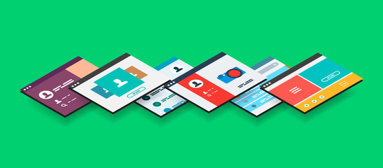 Wall Mural - Isometric app concept