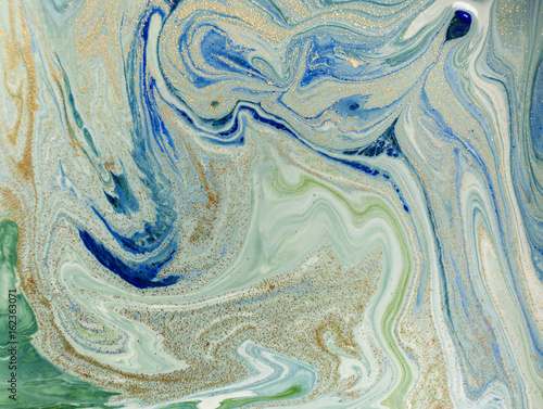 Naklejka na szybę Płynny błękitno-zielony abstrakcyjny marmur