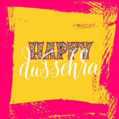 Canvas Print - happy dussehra hand lettering typography inscription